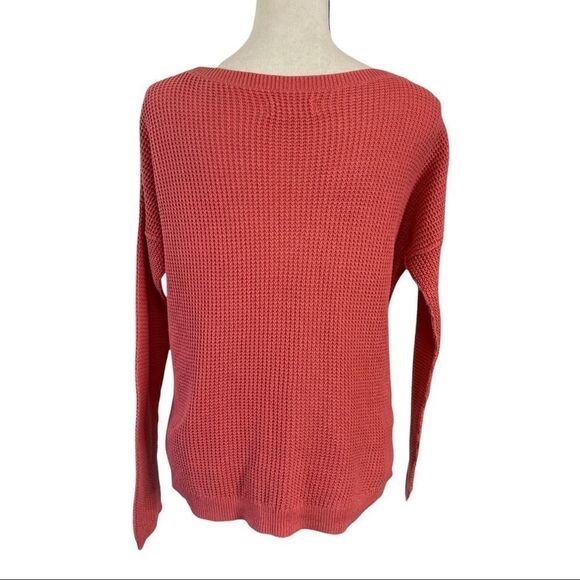 Hollister Scoop Neck Cotton Blend Orange Sweater-Small - Picture 10 of 10